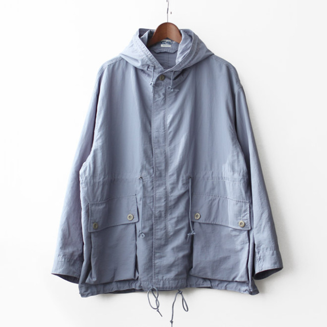 Army Twill / Nylon OX Hooded Coat - Blue