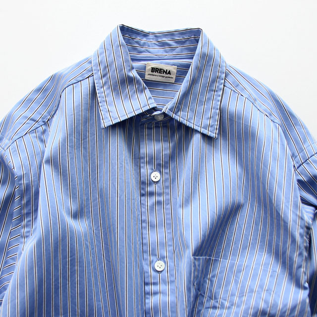 BRENA / Reg - Thomas Mason Blue Stripe