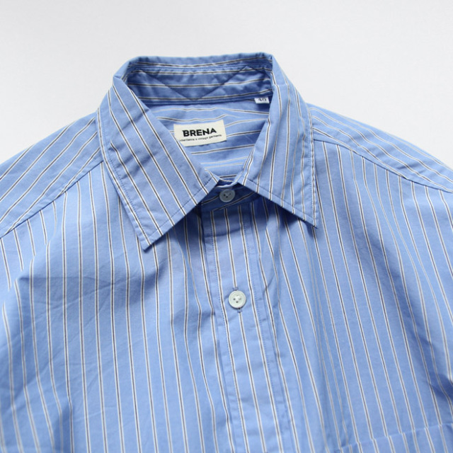 BRENA / Reg - Thomas Mason Organic Cotton Blue Stripe