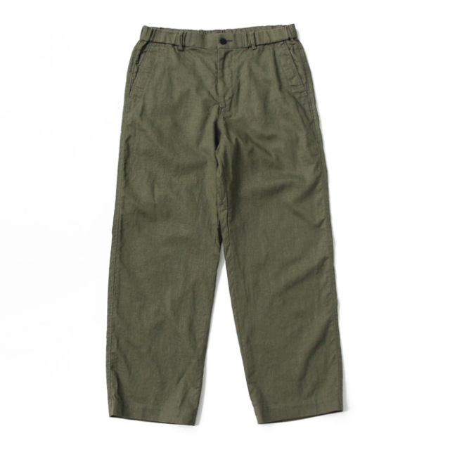BRENA / Draw String Pants - French Linen Cotton Canvas Olive