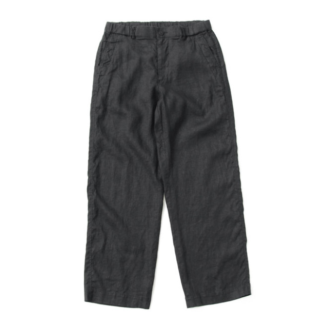 BRENA / Draw String Pants - French Linen Canvas Black