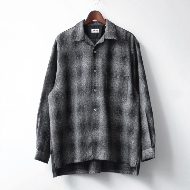 BRENA / BRAZE LS -  Ombre Check Salt & Pepper