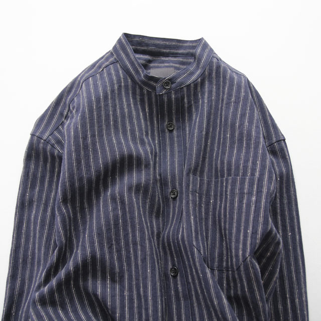 comm. arch. / KOMETSUNAGI Stripe LS Shirt - Navy Stripe