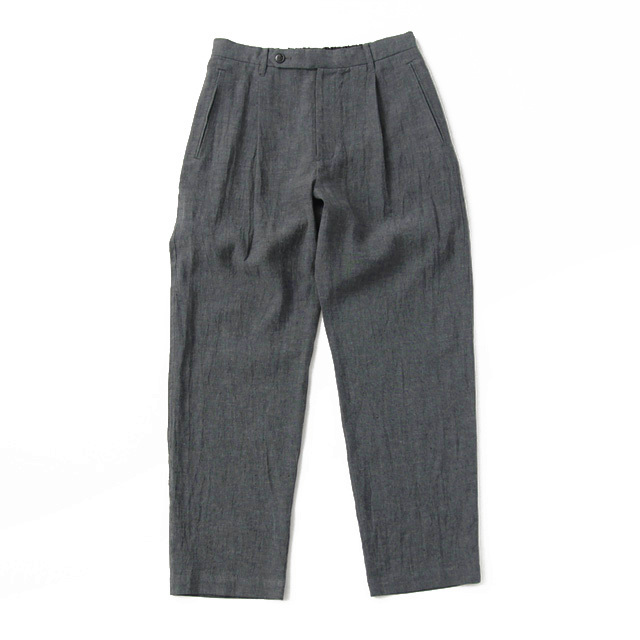 comm. arch. / Linen Cotton Chambray Trousers - Dk.Denim