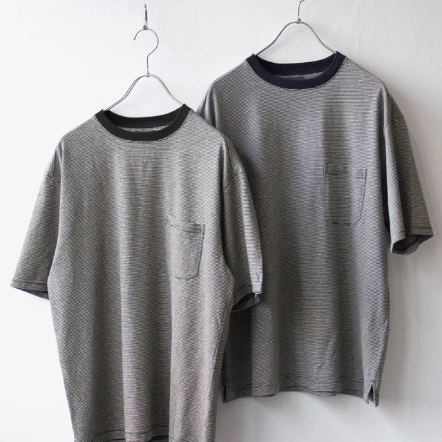 comm. arch. / Cotton Hemp Pin Border SS Tee