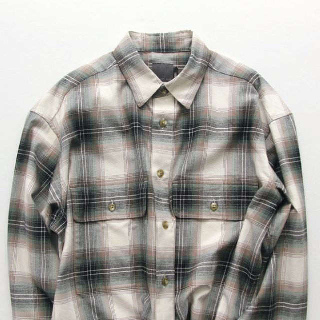 comm. arch. / Chambray Cotton B.D. Check Shirt - Green Check