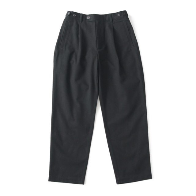 comm. arch. / Flannel Suede Finish Trousers - Blackout