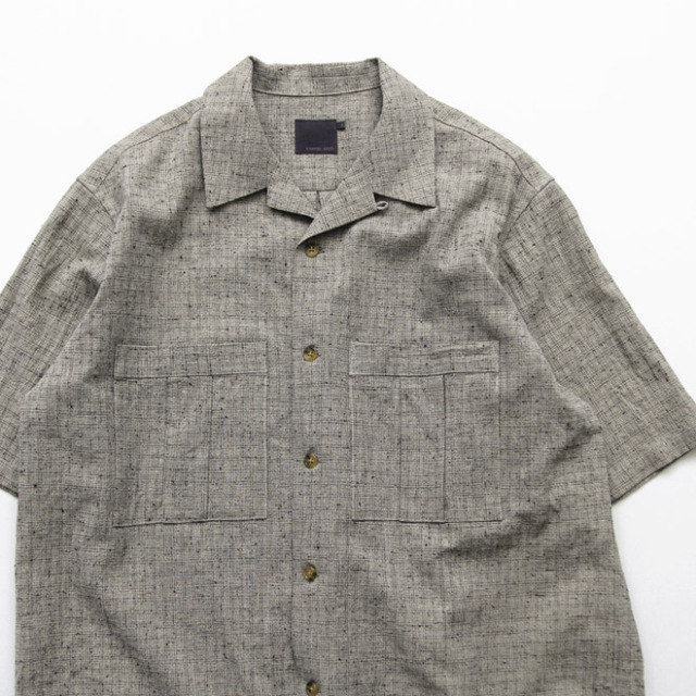 comm. arch. / Nepped Check Open Collar Shirt - Kinari Check