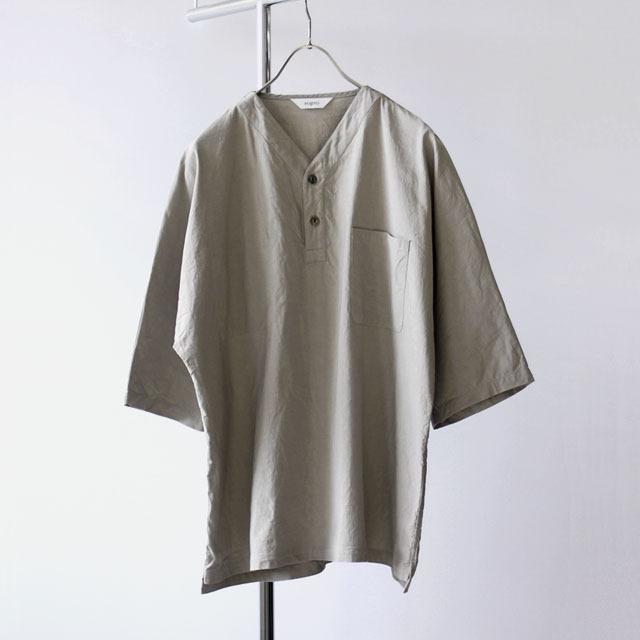 <30% OFF> FUJITO / Henley Neck Shirt - Greige
