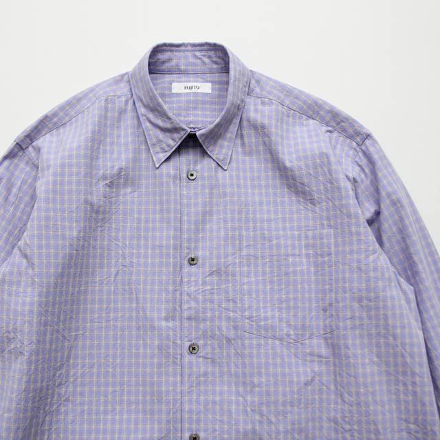 FUJITO / Big Silhouette Shirt - Lavender Check