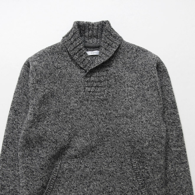 FUJITO / Shawl Collar Sweater - Mix Black