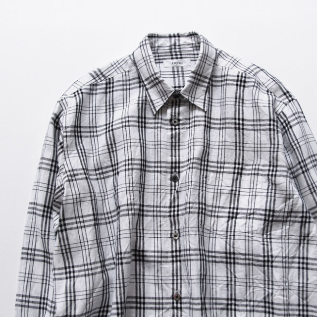 FUJITO / Big Silhouette Shirt - Linen Black Check