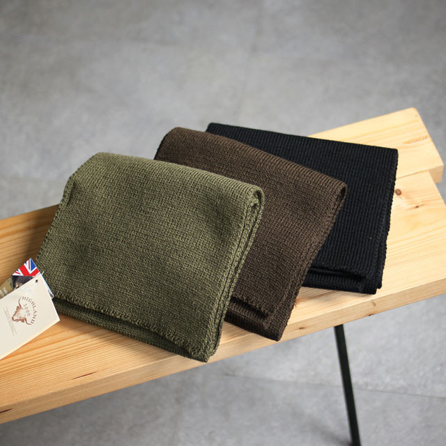 Highland 2000 / Merino Wool Knit Scarf - Short Type