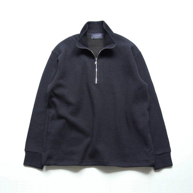 HAND ROOM / Rib Knit Half Zip - Navy