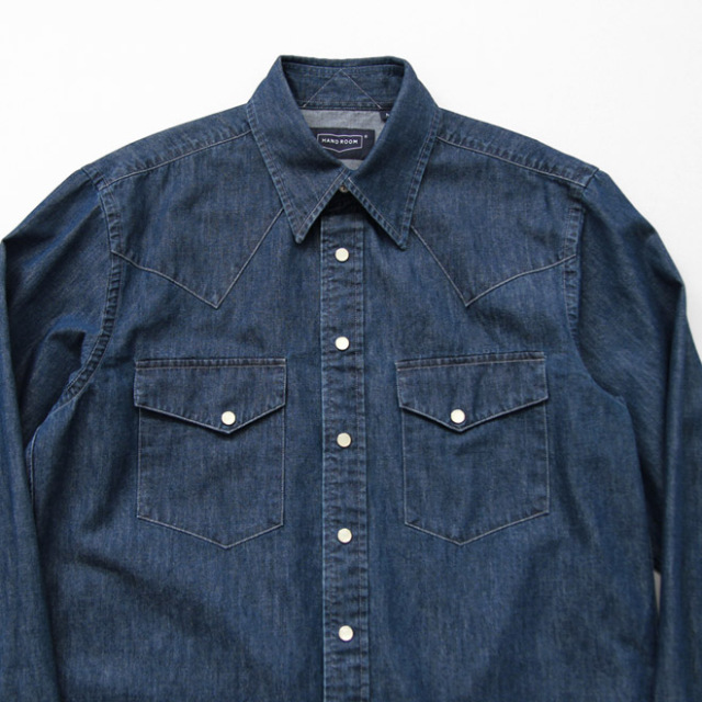 HAND ROOM / Western Shirts Denim - Midium Indigo