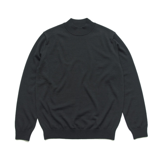 MOONCASTLE / 12G Lightweight Merino Wool Mockneck - Black