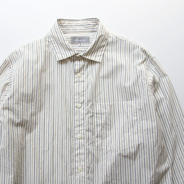 <30% OFF> Montmorency / Regular Shirt - Navy Brown Stripe