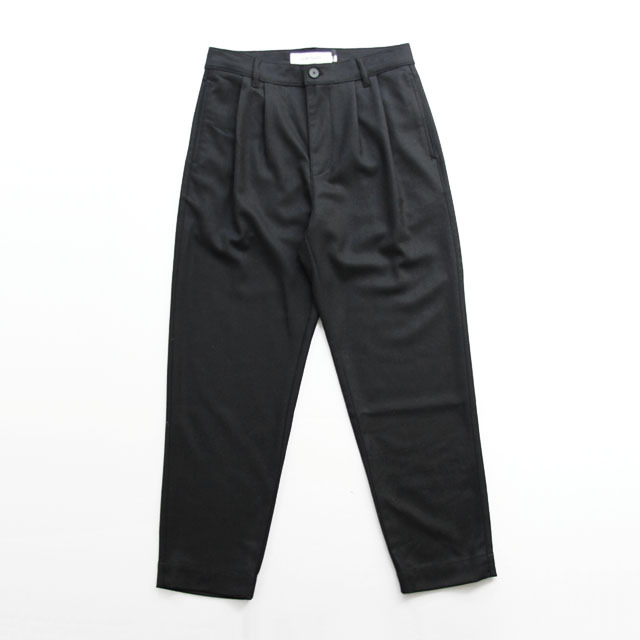 parages / Double Pleats Wool Pants - Wool Black
