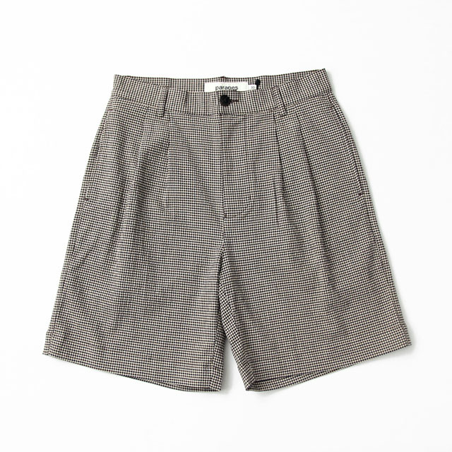 parages / Two Pleats Bermudas - Seersucker Check Beige