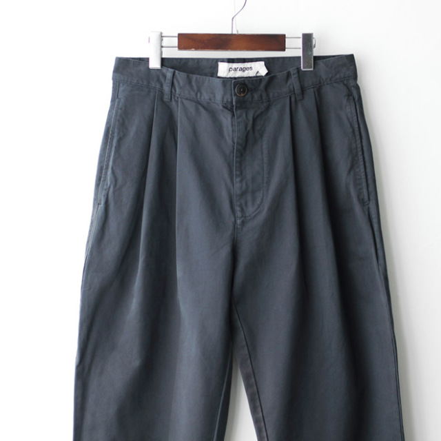 parages / Double Pleats Pants - Twill Slate