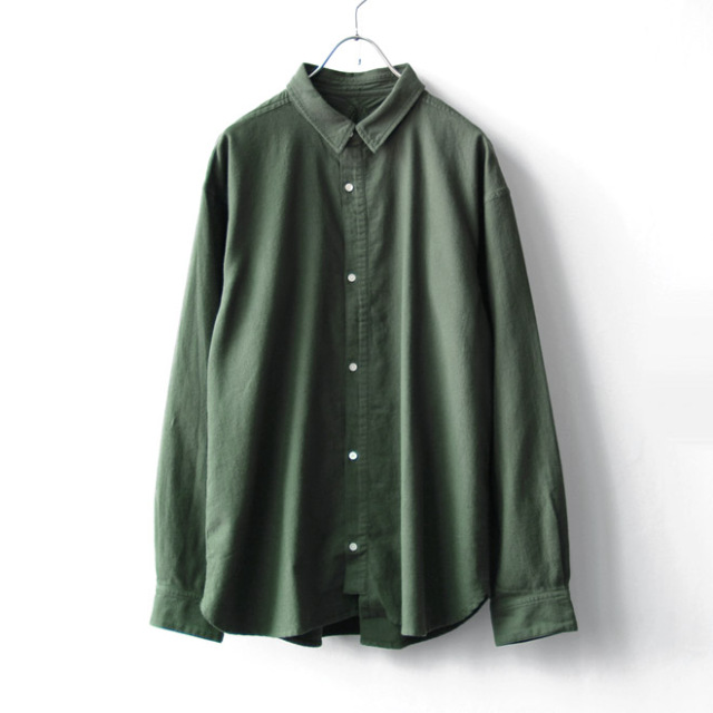 POSTALCO / Free Arm Shirt 01 - Organic Cotton Flannel Dill Green