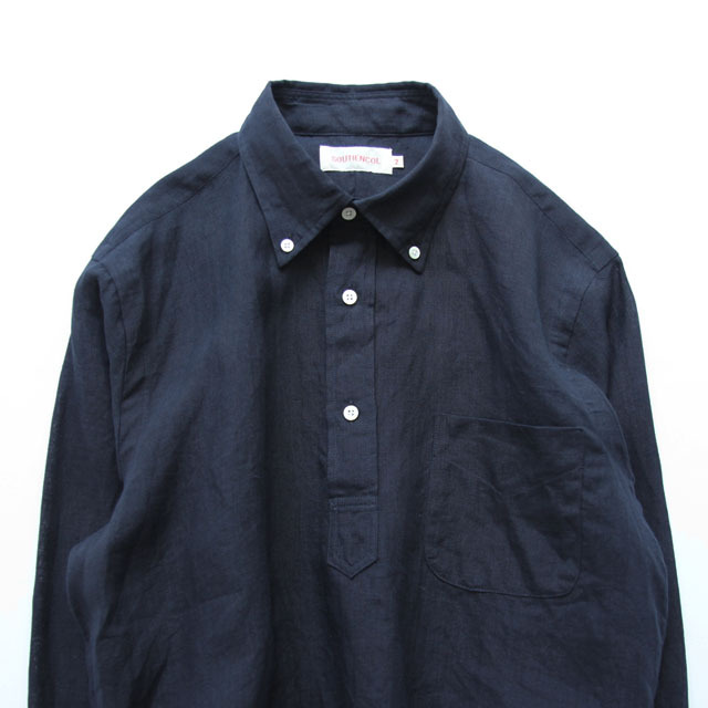 SOUTIENCOL / Remake Polo - Organic Linen Navy