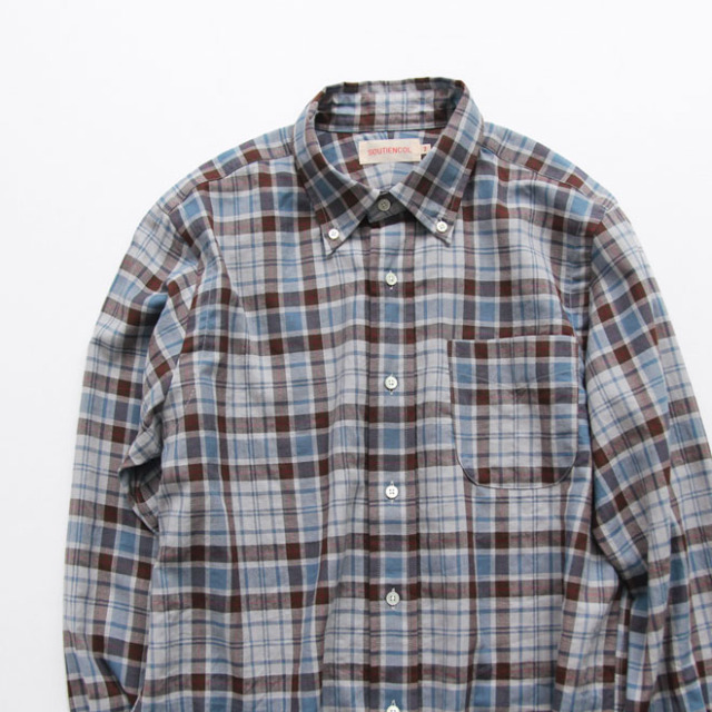 SOUTIENCOL / Re Ivy League - HBT Shirring - Blue Grey Check