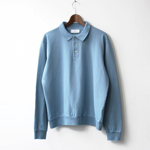 unfeigned / Long Sleeve Polo - Dusty Blue