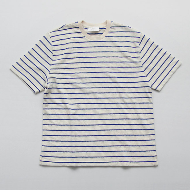 unfeigned / Basic T-Shirt - Terry Raw with Royal Stripes