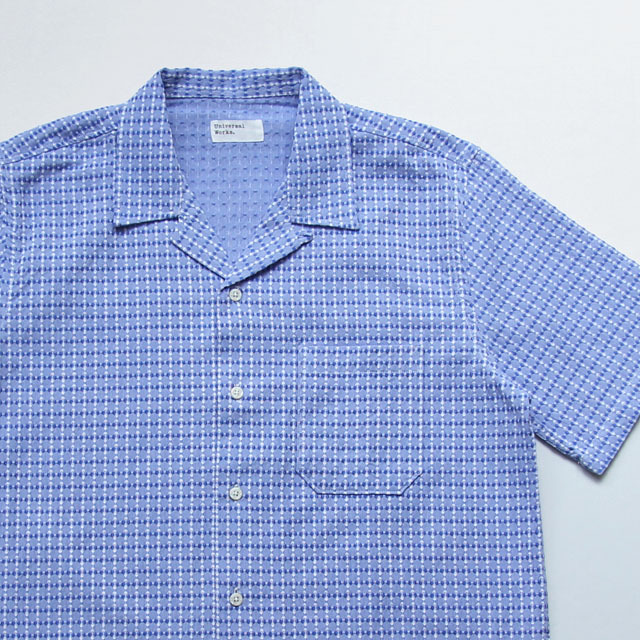 Universal Works / Road Shirt - Delos Cotton Blue