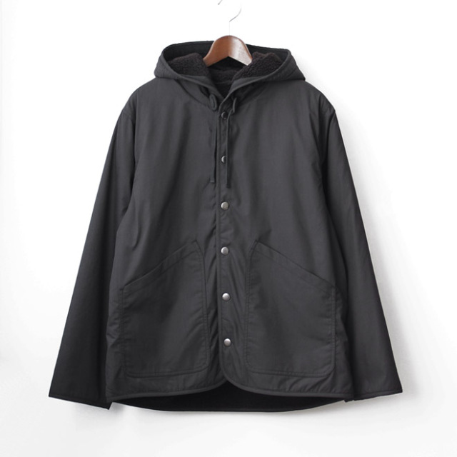 Universal Works / Reversible Simple Hooded Jacket - Black*Dk.Brown