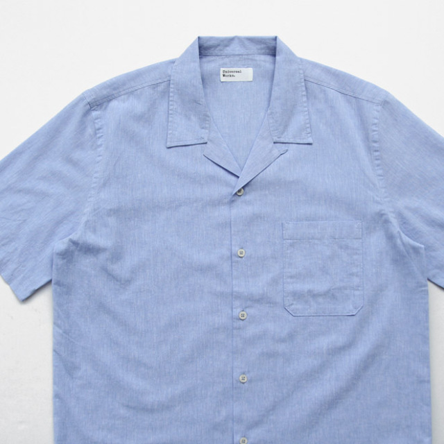 Universal Works / Road Shirt - Sido Linen Mix Sky Blue