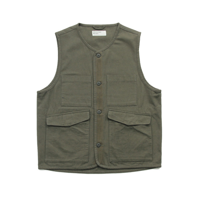 Universal Works / 4 Pocket Gilet - Brushed Moleskin Olive