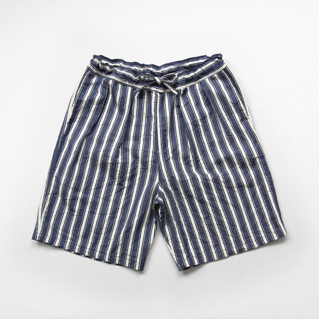 <40% OFF> Yarmo / 2 Tuck Shorts - Denim Stripe
