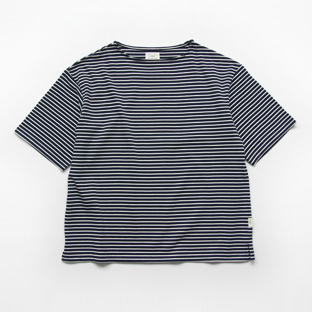 Yarmo / Boat Neck Border Tee - Navy