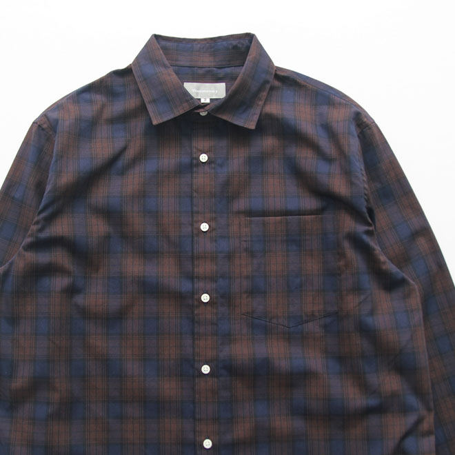 Montmorency / Regular Shirt - Pique Dobby Navy Check