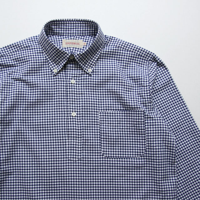 SOUTIENCOL / Remake Polo - Viyella Gingham Navy