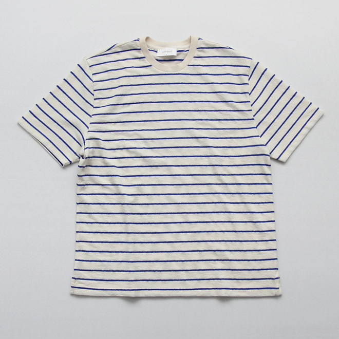 unfeigned / Basic T-Shirt - Terry Raw with Royal Stripes