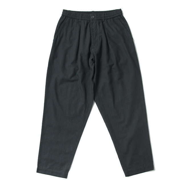 Universal Works / Pleated Track Pant - Brushed Moleskin Black