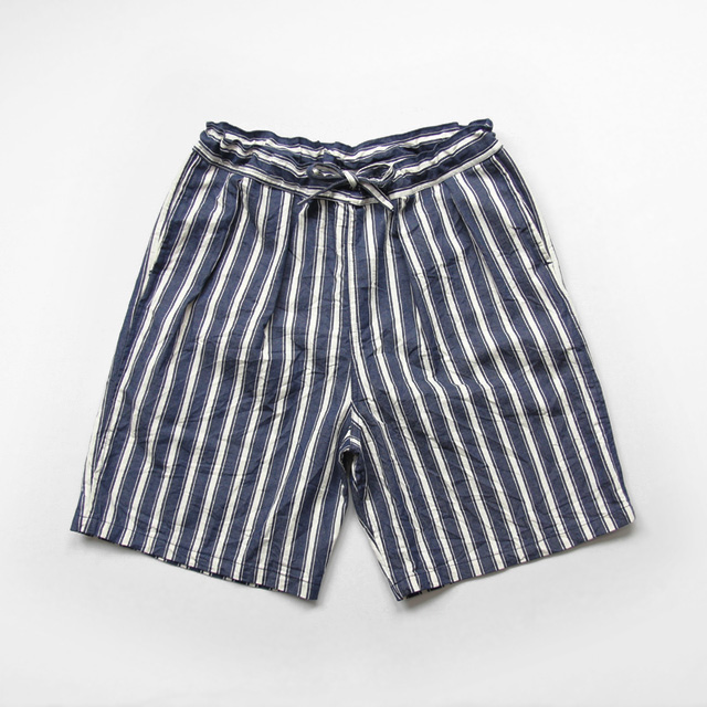 <40% OFF> Yarmo / 2 Tuck Shorts - Denim Stripe