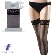 TMコレクション　レース付ガーターストッキング　892　ブラック