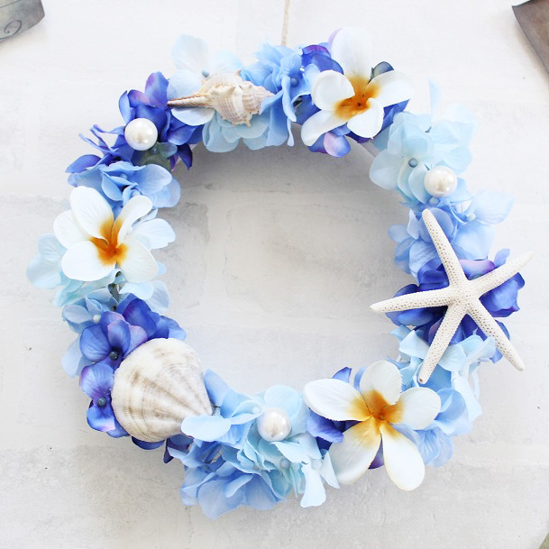 プルメリアのサマーリースハンドメイド造花ハーフリース