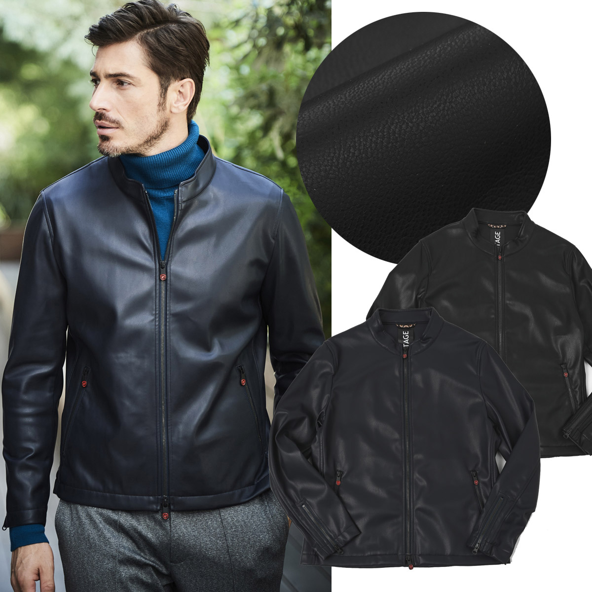 [会員様限定SALE]フェイクレザーシングルライダースブルゾン 240403 G-STAGE ジーステージ