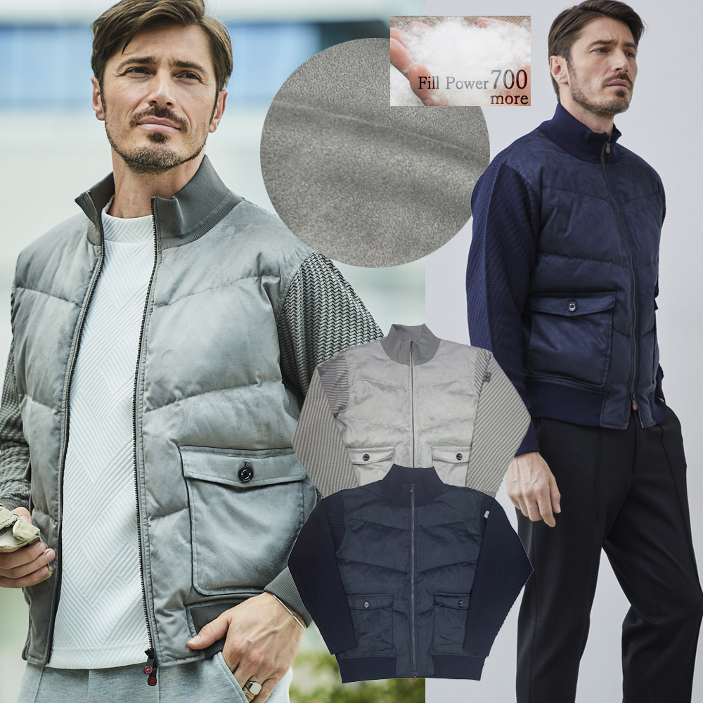 [会員様限定SALE] ヌバック調スエードニットコンビダウンブルゾン 240408 G-STAGE ジーステージ