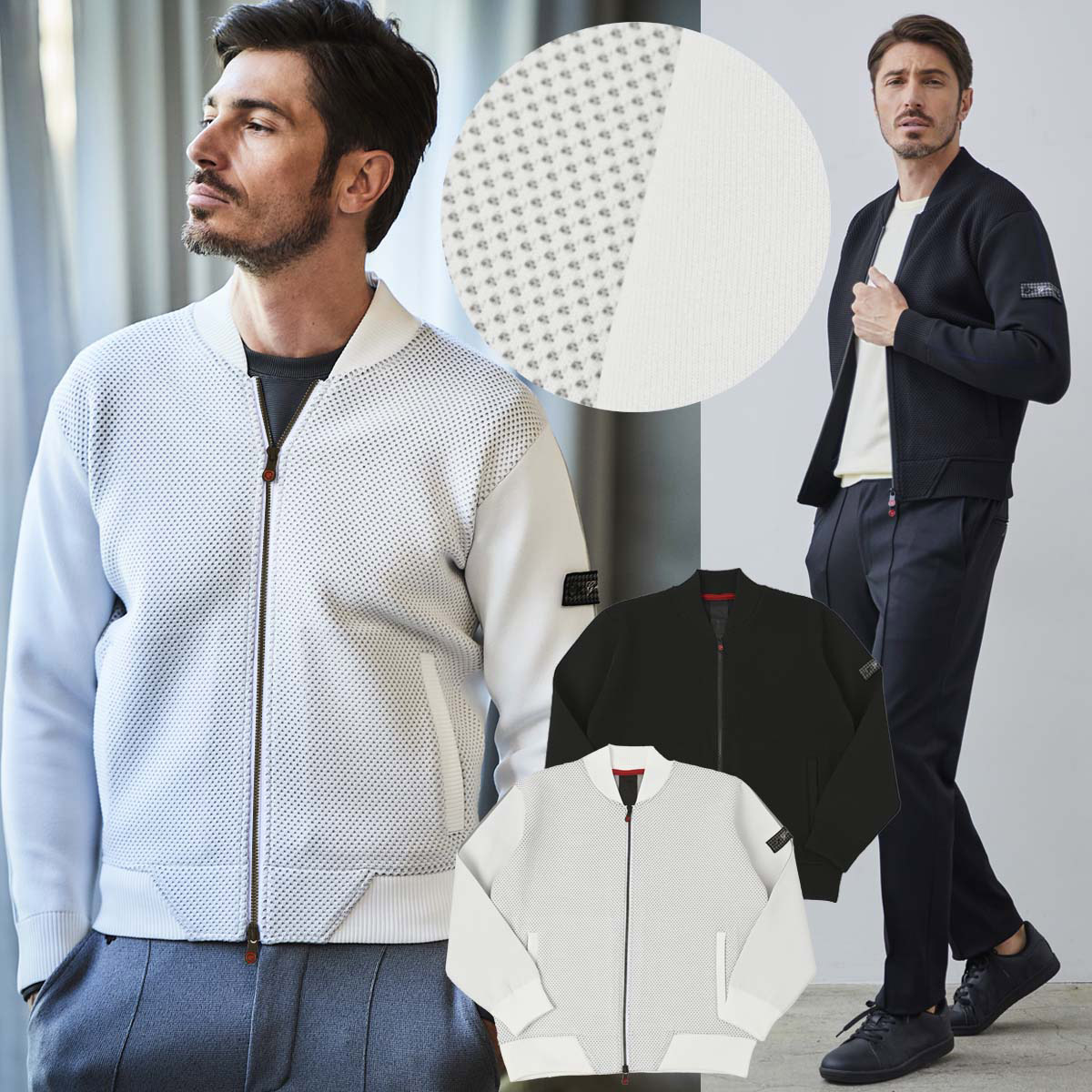 【在庫限り会員様限定販売】ニット編みコンビ ブルゾン 240409 G-STAGE ジーステージ