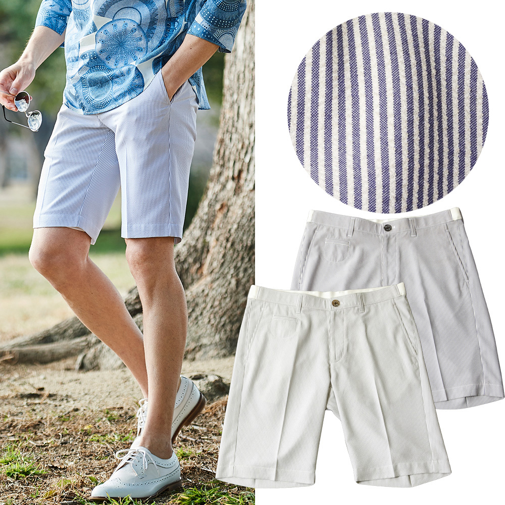 [会員様限定OUTLET SALE] 在庫限り ウエストリブ シアサッカーショートパンツ ハーフパンツ 330515 G-stage ジーステージ