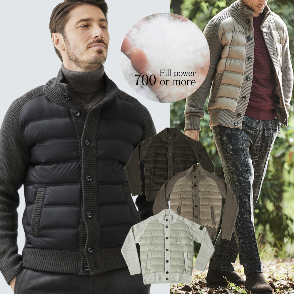 [会員様限定OUTLET SALE]在庫限り ニットコンビ ボタンアップ ダウンブルゾン 秋冬 630401 G-stage ジーステージ