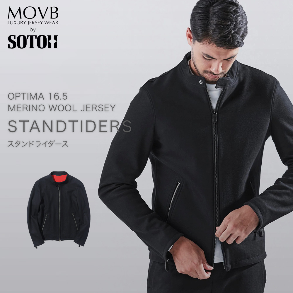 MOVB,モーヴ,ライダース,ジャケット,ブルゾン,ジップアップ,ウール,日本製,シングル