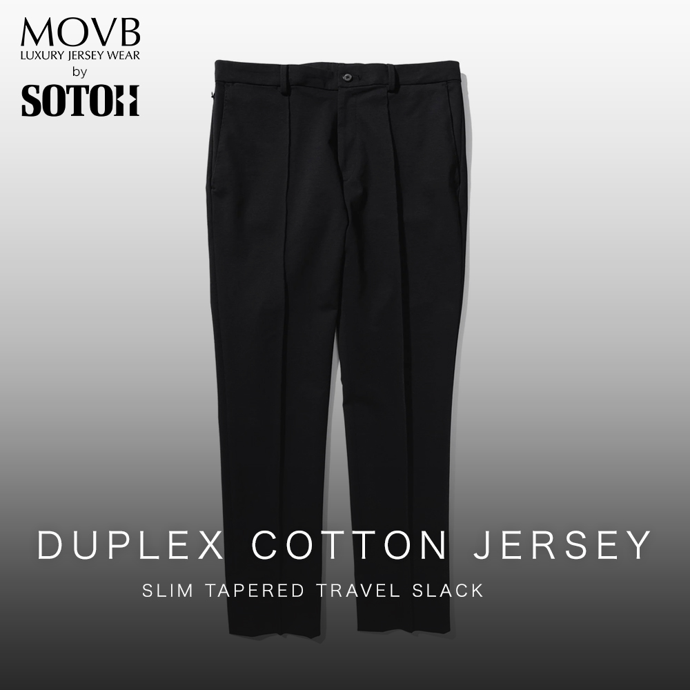 【MOVBモーヴ】日本製Duplex Cotton Jersey スリムテーパード トラベルスラックス　パンツ　 MOVB　ビジネス