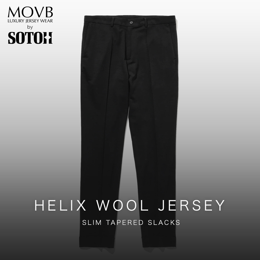 【MOVBモーヴ】日本製Helix Wool Jerseyスリムテーパードスラックス パンツMOVB  ビジネス